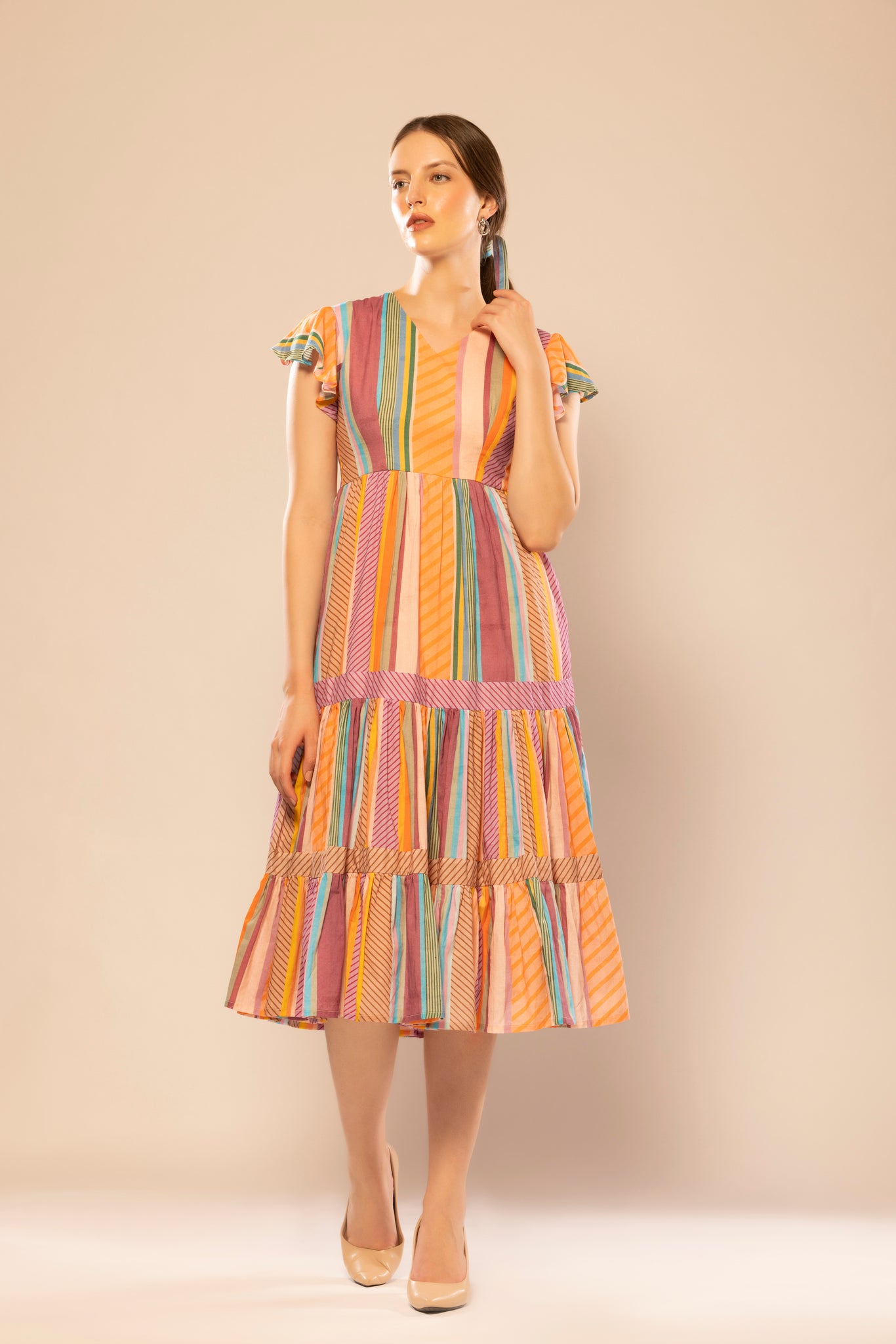 Multicolor striped dress hotsell