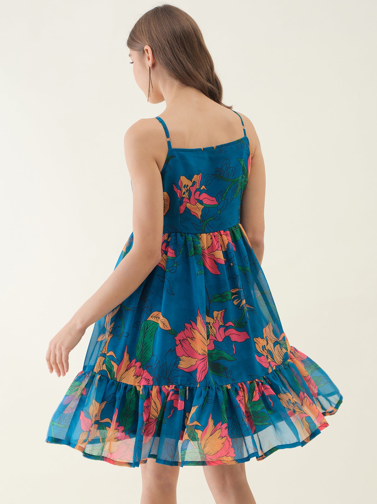 Blue Lotus Printed Seelveless Mini Dress