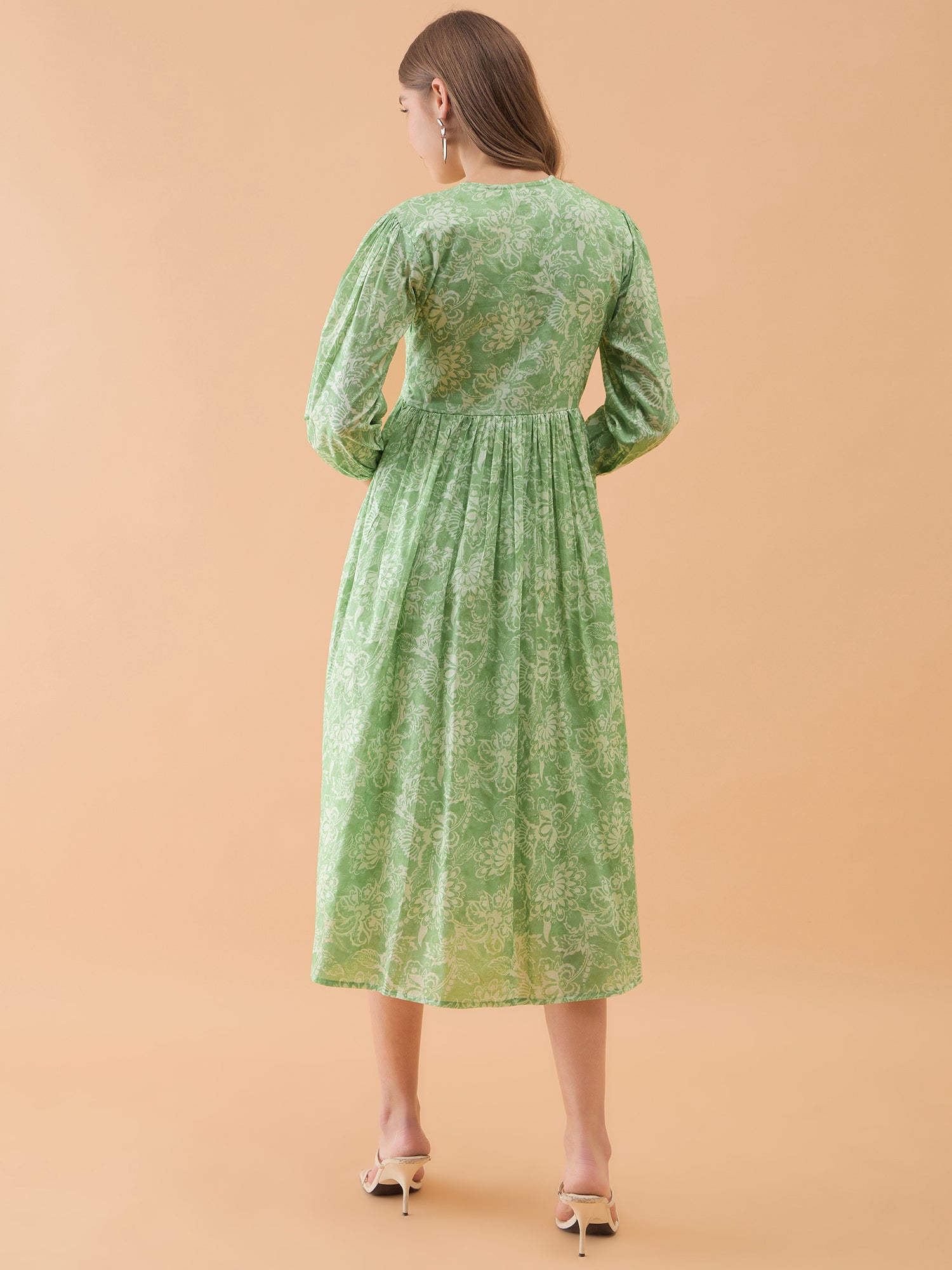 Abstract Printed Flared Dress