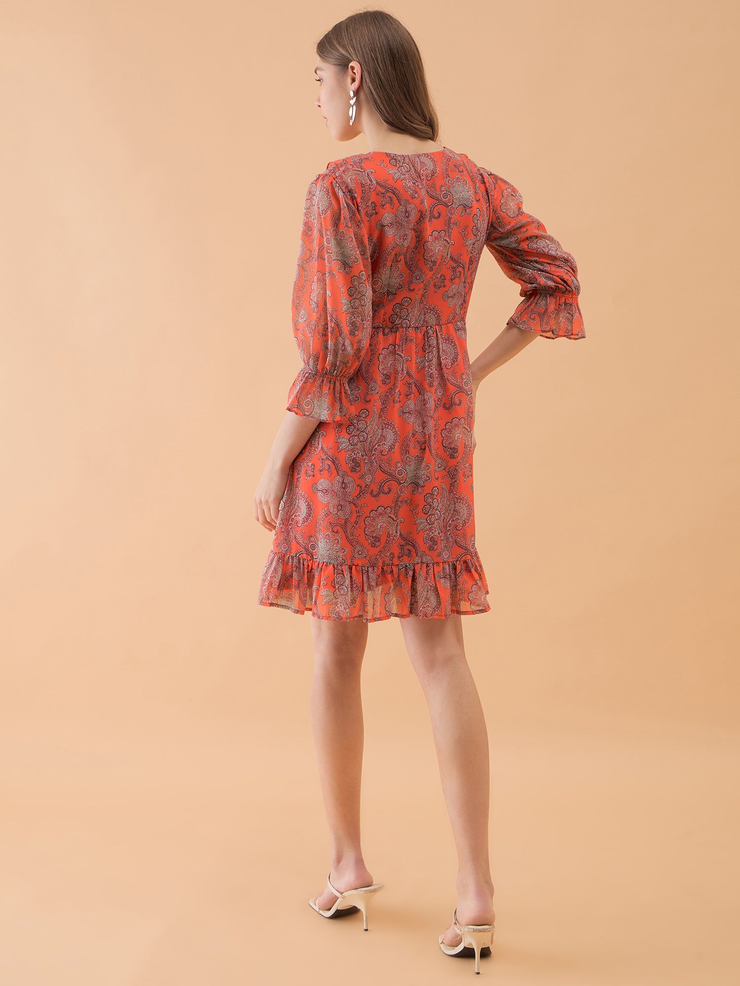 Red Floral Printed pretty Mini Dress