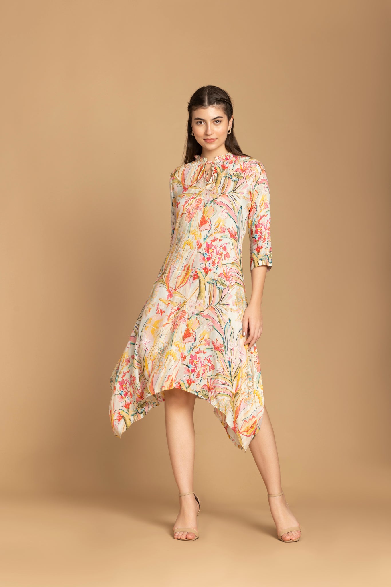 Monet Garden Printed A-Line Dress