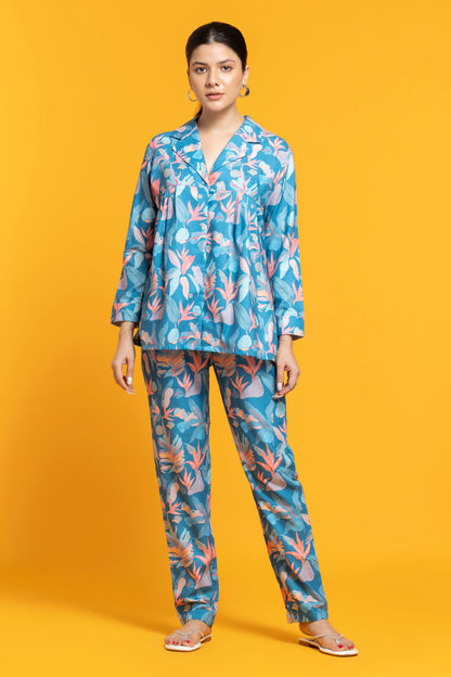 Blue Floral Printed Co-Ords Set Look very preety | Grab Your style Now 