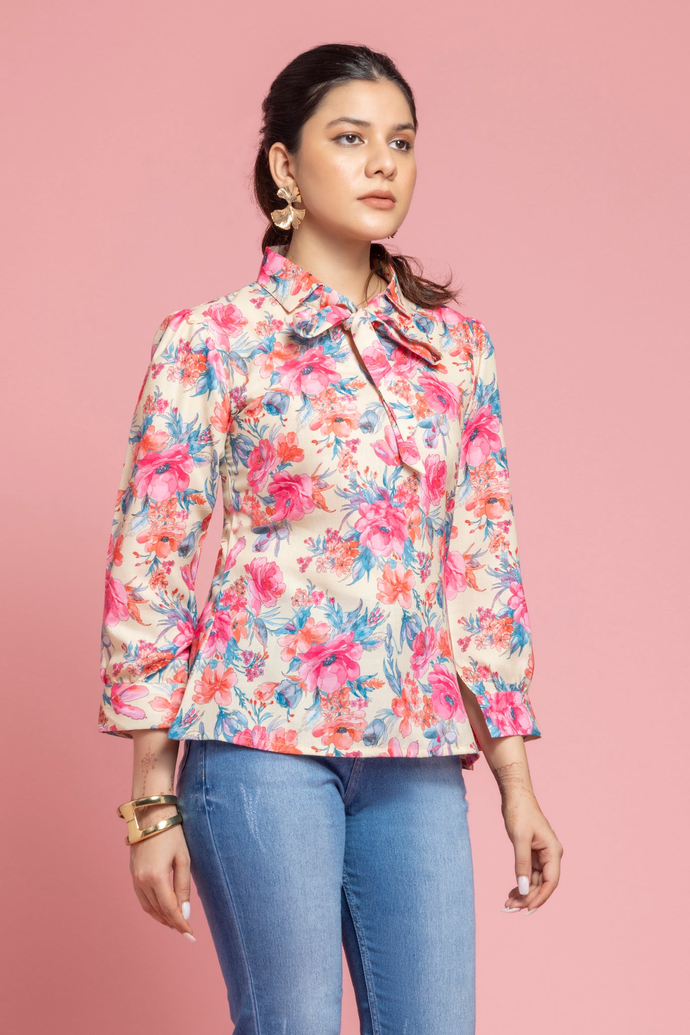 Yellow Florat Printed Top