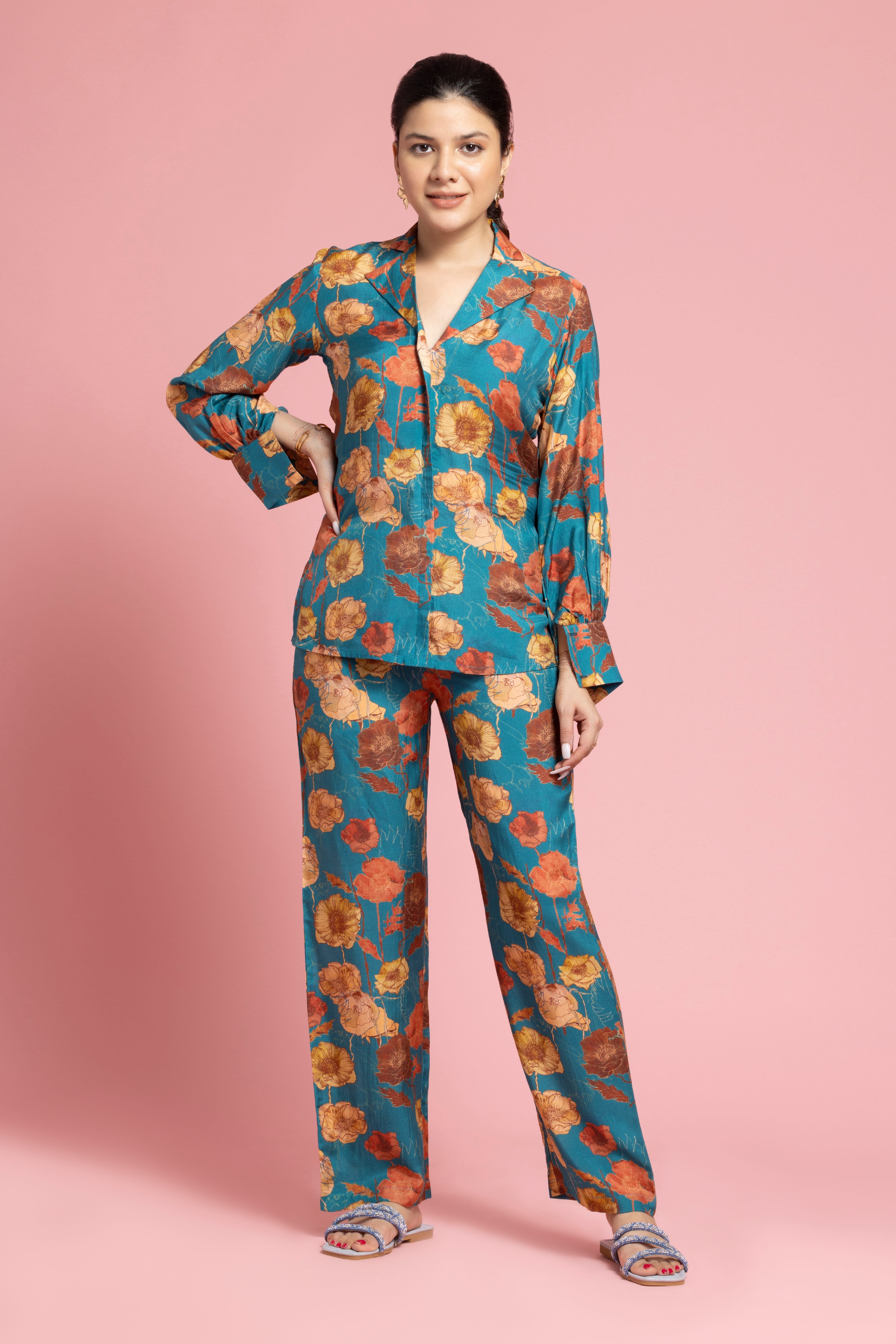 Blue Sunflower Co-Ords Set