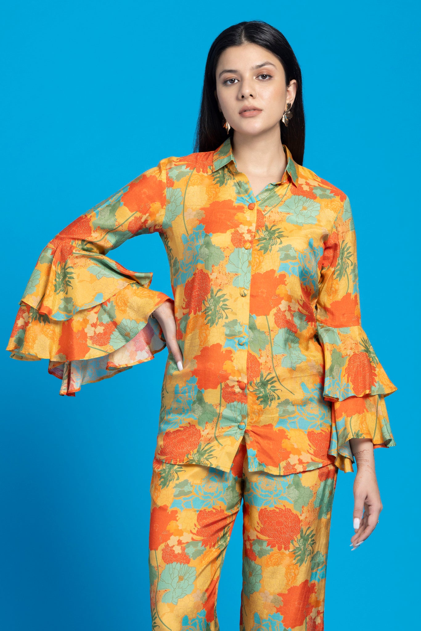 Yellow Floral Printed Co-Ords Set