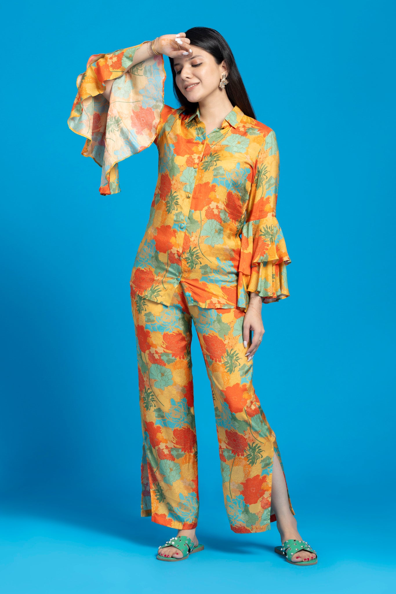 Yellow Floral Printed Co-Ords Set