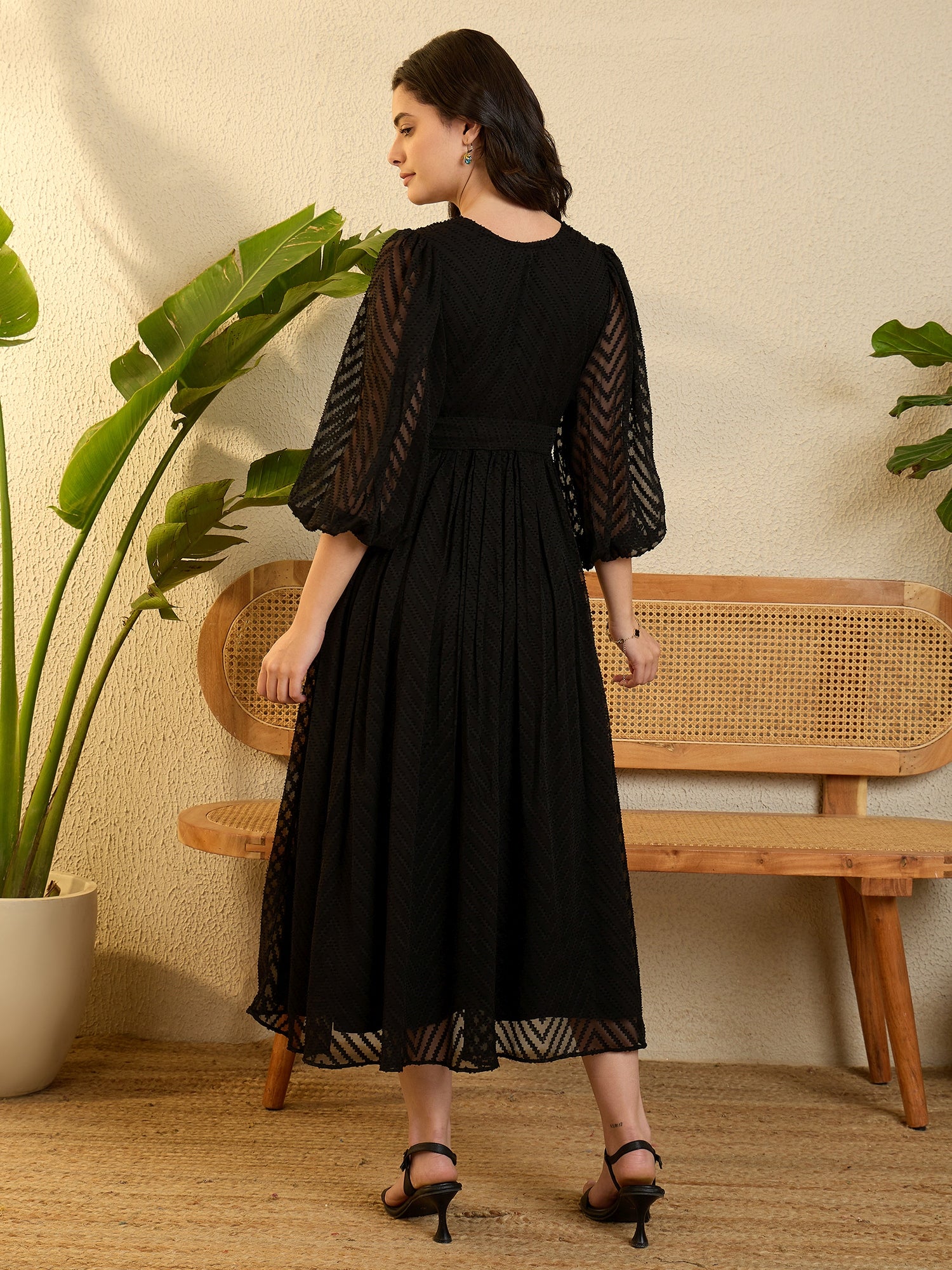 Black Chiffon Maxi Dress