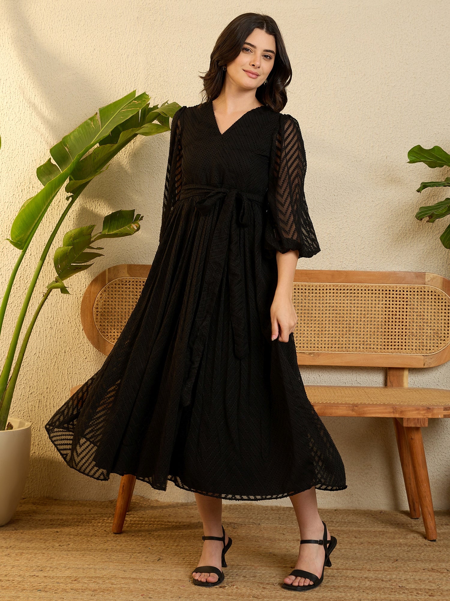 Black Chiffon Maxi Dress