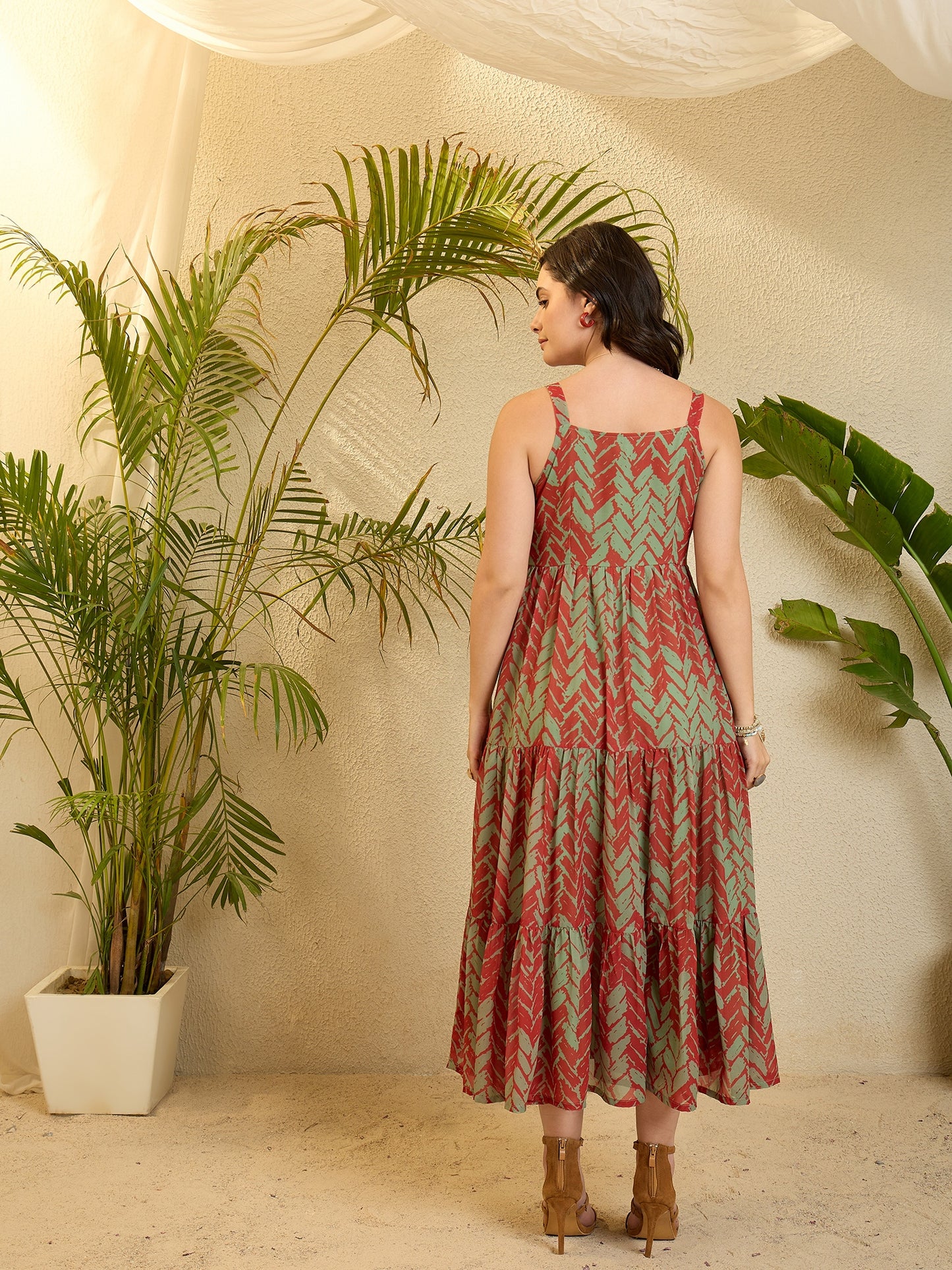 Abstract Printed Georgette Dress