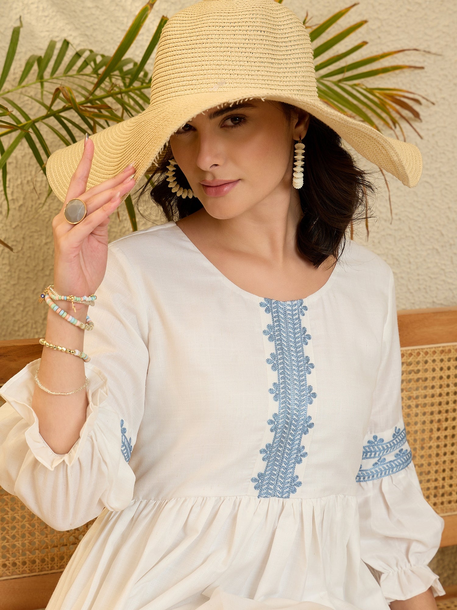 White Embroidery Maxi Dress