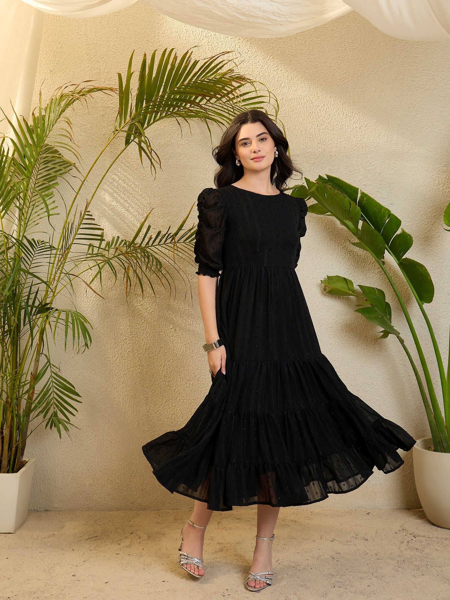 Black Chiffon Maxi Dress