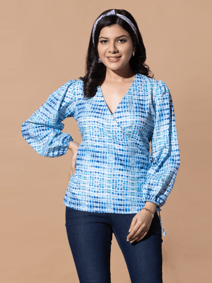 Blue White And Knot Rob Style Top | OCTICS