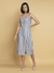 Buy Now Blue Printed Stripes Maxi Dress | OCTICS