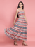 Buy multi Coloured Prin ted Flared Dress With Multi Layer | OCTICS