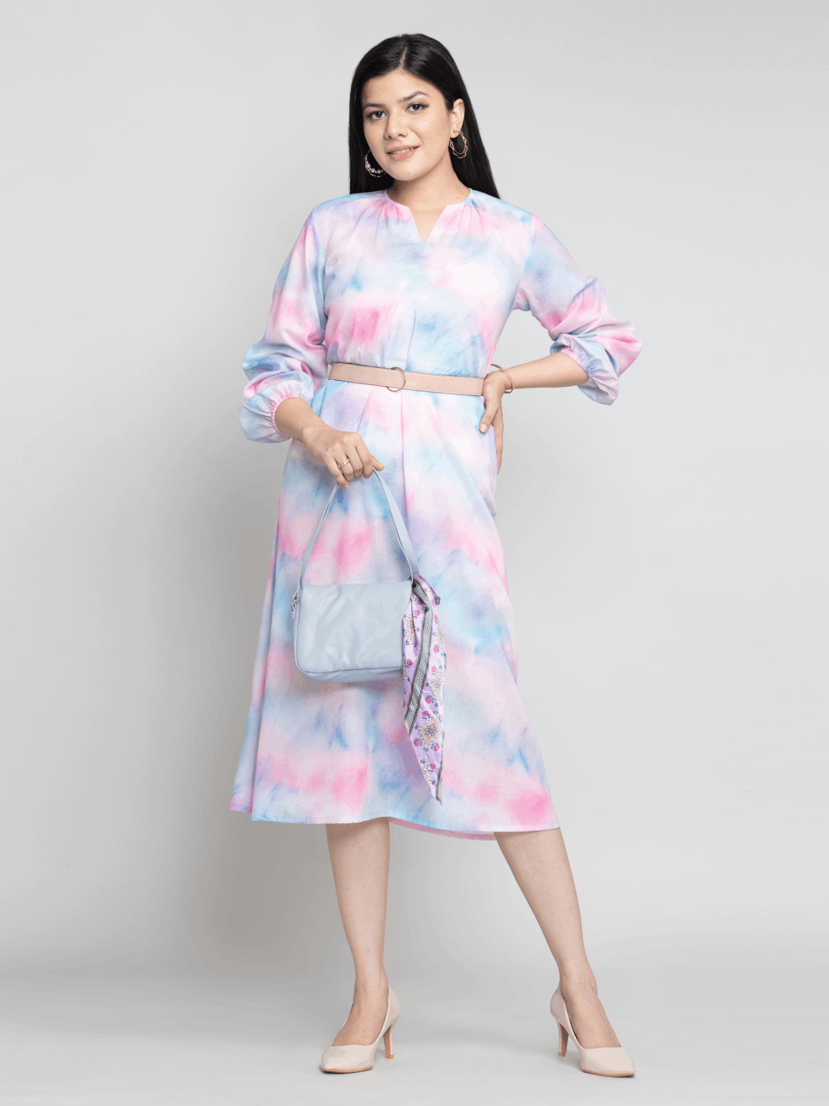 Multicolor Tie-dye Printed Maxi Dress | OCTICS