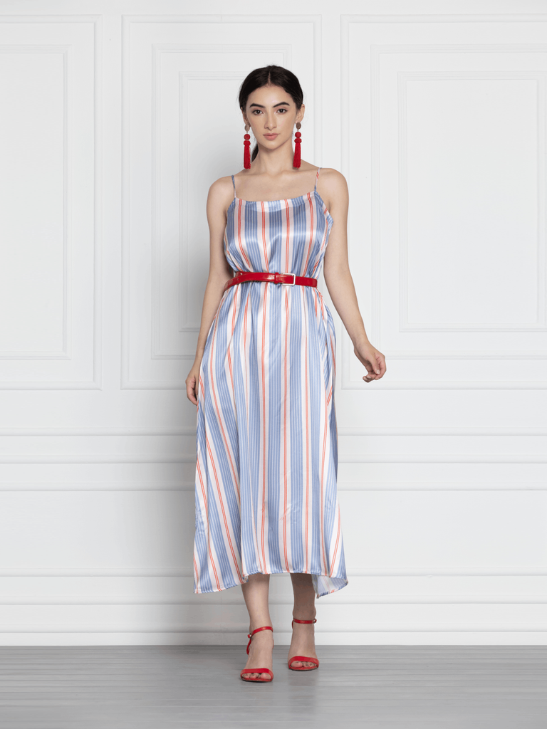 BLUE AND RED DIGITAL PRINTED DRESS | OCTICS
