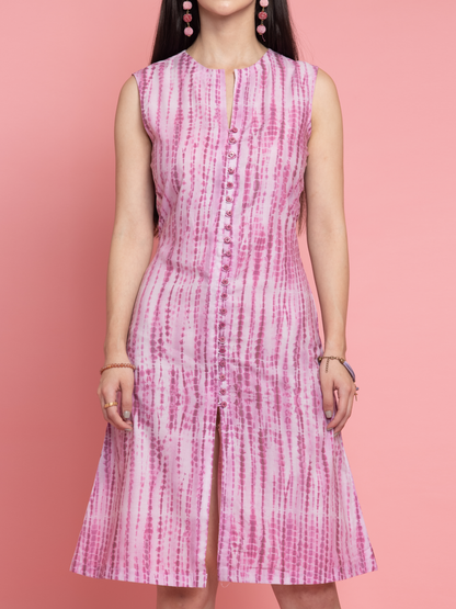 Octics Pink Siboori Printed Dress | OCTICS