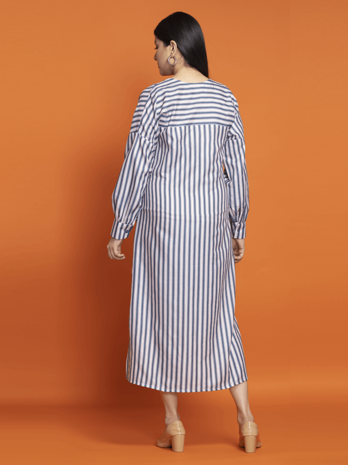 Up-Down Style Kaftan Blue-White Dress | OCTICS